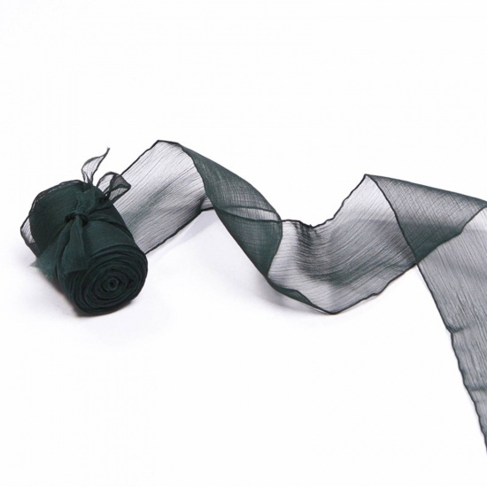 Picture of Polyester Satin Ribbon Dark Green Bowknot 3.8cm, 1 Roll (Approx 5 Yards/Roll)