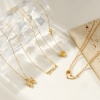 Image de Collier à Breloques En Gros Multicolore en Acier Inoxydable, Cœur Lune aux Femmes Élégant Style Ins Cadeau Bijoux pour Détaillants 1 Pièce
