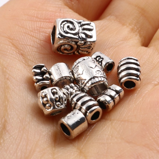 Picture of Zinc Based Alloy Spacer Beads Antique Silver Color 200 PCs