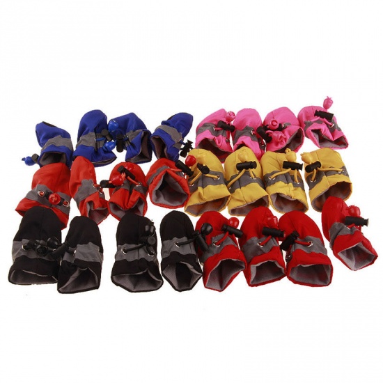 Imagen de Winter Warm Fabric Velvet Drawstring Non-slip Soft Dog Socks Shoes Pet Accessories