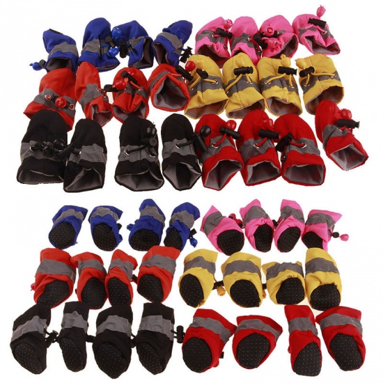 Imagen de Winter Warm Fabric Velvet Drawstring Non-slip Soft Dog Socks Shoes Pet Accessories