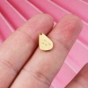 Picture of Stainless Steel Birth Month Flower Charms Geometric Multicolor January 13.9mm x 9mm, 1 Piece