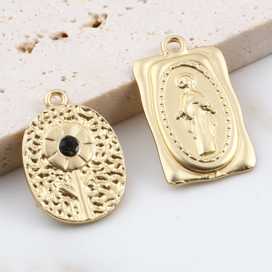 Picture of Zinc Based Alloy Insect Charms Round Matt Gold Butterfly Hollow 23mm x 20mm, 5 PCs