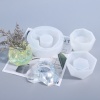 Picture of Silicone Resin Mold For Jewelry Making Ornaments Candlestick Octagon White 7cm x 7cm, 1 Piece