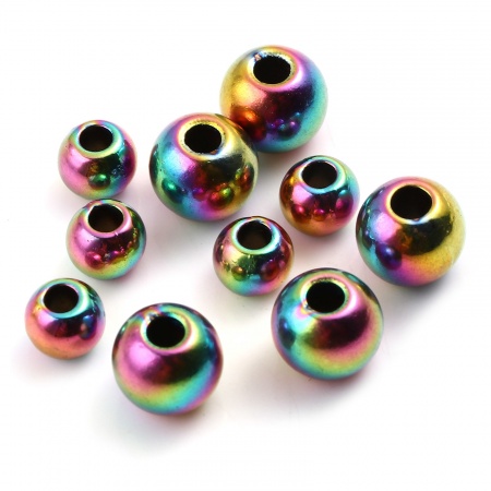 Zinc Based Alloy Spacer Beads Round Multicolor 20 PCs