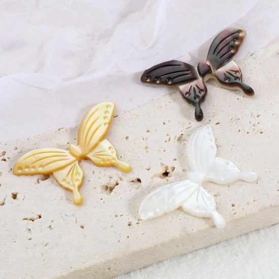 Image de Perles Insecte en Coquille Papillon Multicolore 30mm x 20mm, 1 Pièce