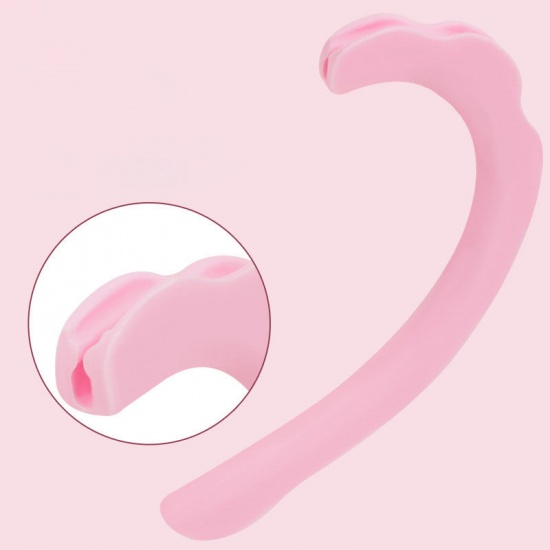 Immagine di Pink - 4# Anti-slip Washable Reusable Silicone Mask Ear Protector Saver For Effectively Alleviate Ear Discomfort 6.3x3cm, 10 Pairs