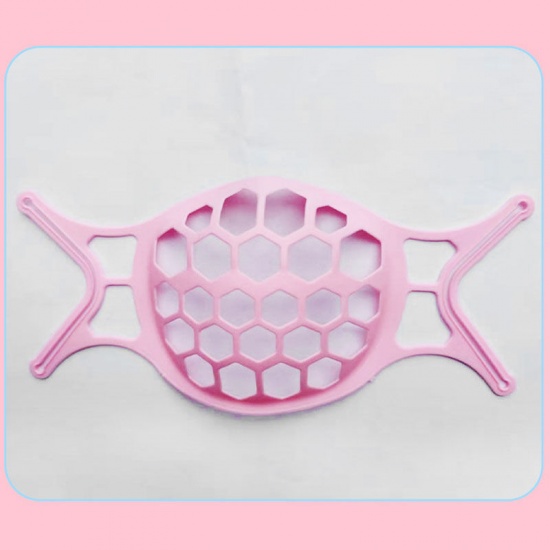 Picture of Pink - 5# Washable Reusable TPR Soft Silicone Face Mask Inner Support Inserts Frame For Extra Space And Comfortable Breathing Room 18x8.6cm, 10 PCs