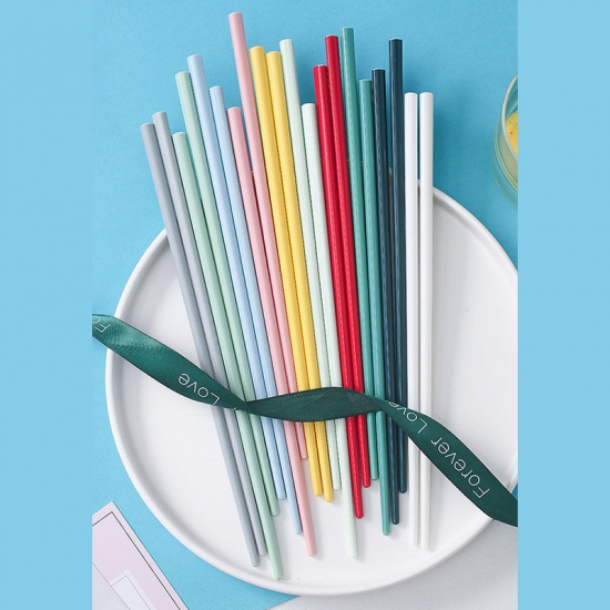 Immagine di Light Green - 8# Creative Colorful Glaze Anti-mold Ceramic Chopsticks Flatware Cutlery Tableware 24.5cm long, 1 Pair