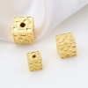 Picture of Brass Beads 18K Real Gold Plated Square Geometric 2 PCs