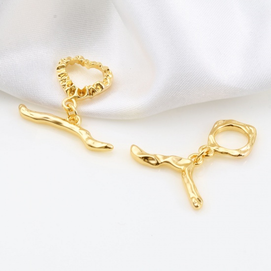 Picture of Brass Toggle Clasps 18K Real Gold Plated 1 Piece                                                                                                                                                                                                              