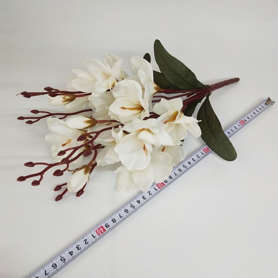 Immagine di Purple Gray - 6# Faux Silk Artificial Orchid Flower For Wedding Party Home Decoration 45cm long, 1 Piece