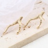 Bild von Messing Ohrring Ohrstecker 18K Echtgold plattiert Zweig 2 Stück