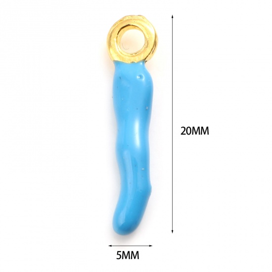 Immagine di Lega di Zinco Charms Peperone Oro Placcato Multicolore Smalto 20mm x 5mm , 10 Pz