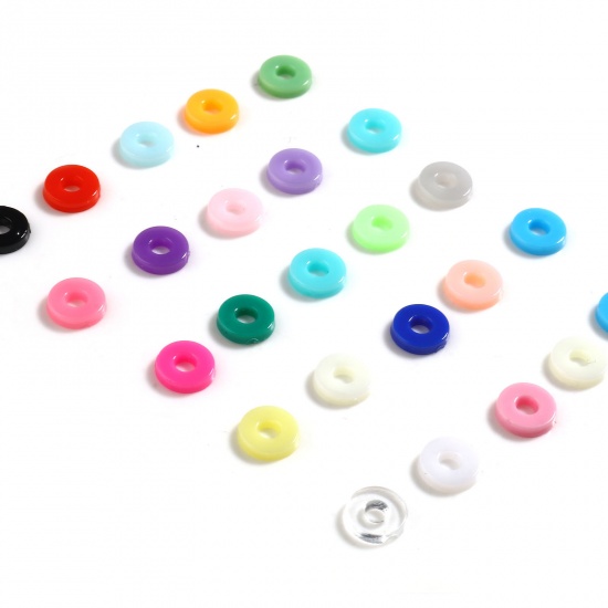 Picture of Plastic Beads Round Multicolor About 6mm Dia., Hole: Approx 2.1mm, 5000 PCs