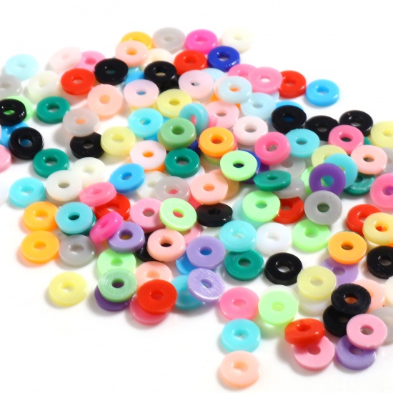 Picture of Plastic Beads Round Multicolor About 6mm Dia., Hole: Approx 2.1mm, 5000 PCs