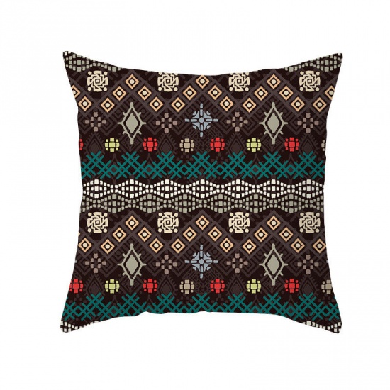 Picture of Bohemian Style Retro Geometric Peach Skin Fabric Square Pillowcase Home Textile