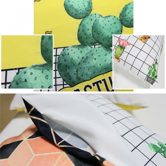 Immagine di Geometric Peach Skin Fabric Square Pillowcase Home Textile