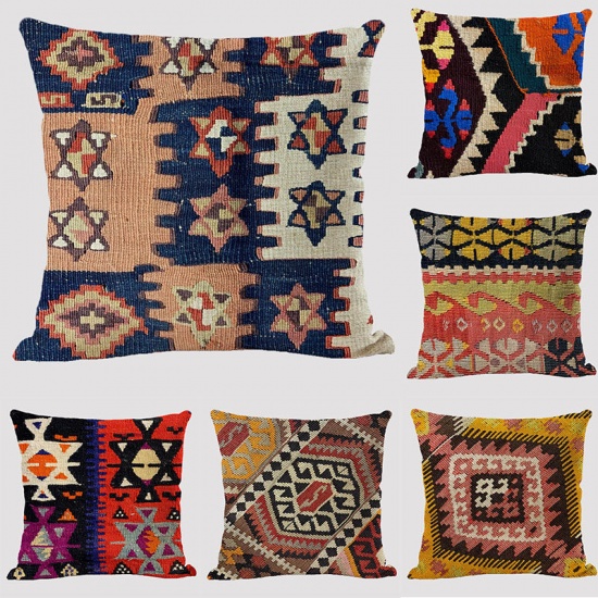Picture of Kilim Ethnic Style Flax Square Pillowcase Home Textile