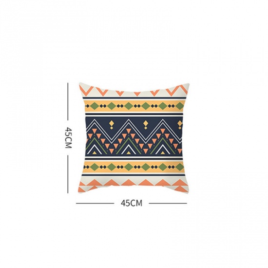 Picture of Bohemian Style Geometric Peach Skin Fabric Square Pillowcase Home Textile