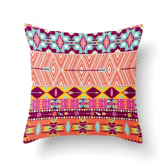 Picture of Multicolor - 24# Bohemian Ethnic Style Short Plush Velvet Square Pillowcase Home Textile 45x45cm, 1 Piece