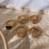 Bild von Umweltfreundlich Stilvoll 18K Vergoldet 304 Edelstahl Uneinstellbar Geometrie Ring Für Frauen 1 Stück