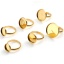 Picture of Stainless Steel Unadjustable Rings Gold Plated Round Cabochon Settings 18.1mm(US Size 8), 1 Piece