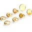 Immagine di Acciaio Inossidabile Aperto Regolabile Anello Oro Placcato Tondo Basi per Cabochon 17.3mm (taglia di US: 7), 1 Pz