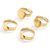 Immagine di Acciaio Inossidabile Aperto Regolabile Anello Oro Placcato Tondo Può Essere Incollato 17.3mm (taglia di US: 7), 1 Pz
