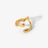 Picture of Eco-friendly Simple & Casual Simple 18K Real Gold Plated 304 Stainless Steel Open Wrap Rings For Women