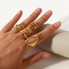 Picture of Eco-friendly Simple & Casual Simple 18K Real Gold Plated 304 Stainless Steel Open Wrap Rings For Women