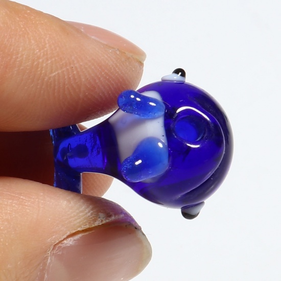 Picture of Lampwork Glass Ocean Jewelry Beads Whale Animal Multicolor 2 PCs