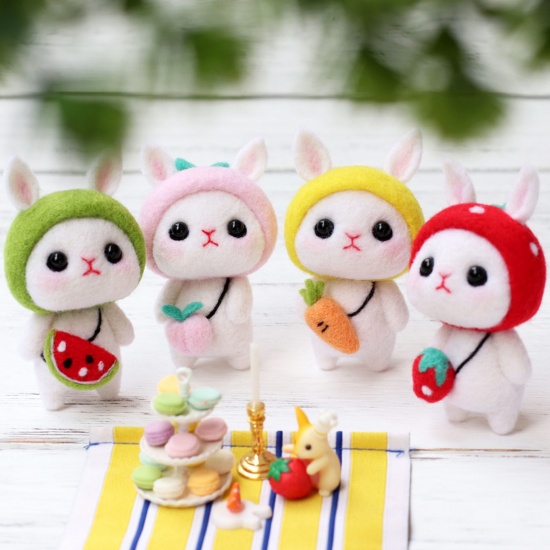 Picture of Wool Neddle Felting Wool Felt Tools Craft Accessories Fruit Rabbit Multicolor 7.5cm, 1 Set