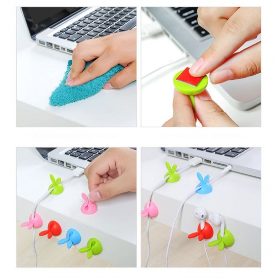 Immagine di TPR Self-adhesive Cable Management Cord Organizer Clip For Desktop