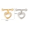 Picture of Brass Toggle Clasps Multicolor Heart Micro Pave Clear Rhinestone 20mm x 20mm, 1 Piece