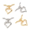 Picture of Brass Toggle Clasps Multicolor Heart Hollow 27mm x 26mm, 1 Piece