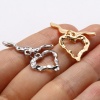 Picture of Brass Toggle Clasps Multicolor Heart Hollow 27mm x 26mm, 1 Piece