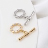 Imagen de Latón Cierres de Palanca Multicolor Ronda Estrella Hueco Transparente Rhinestone 23mm x 22mm, 1 Unidad