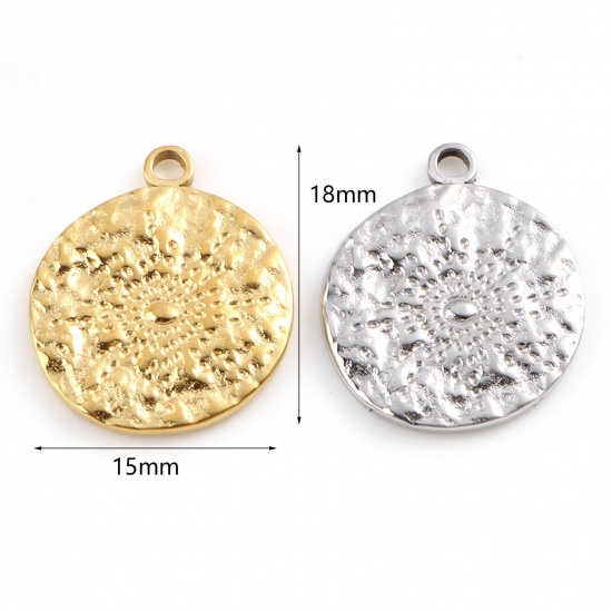 Imagen de Acero Inoxidable Galaxia Colgantes Charms Ronda Multicolor Sol 18mm x 15mm, 1 Unidad