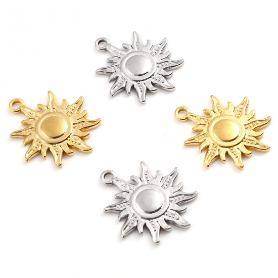 Image de Breloques en Acier Inoxydable Galaxie Soleil Multicolore 21mm x 18mm , 1 Pièce