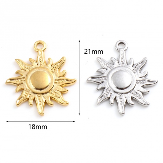 Image de Breloques en Acier Inoxydable Galaxie Soleil Multicolore 21mm x 18mm , 1 Pièce