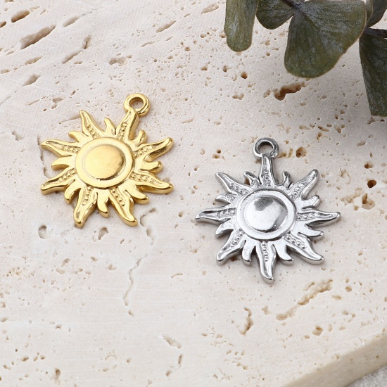 Image de Breloques en Acier Inoxydable Galaxie Soleil Multicolore 21mm x 18mm , 1 Pièce