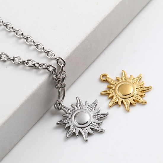 Image de Breloques en Acier Inoxydable Galaxie Soleil Multicolore 21mm x 18mm , 1 Pièce