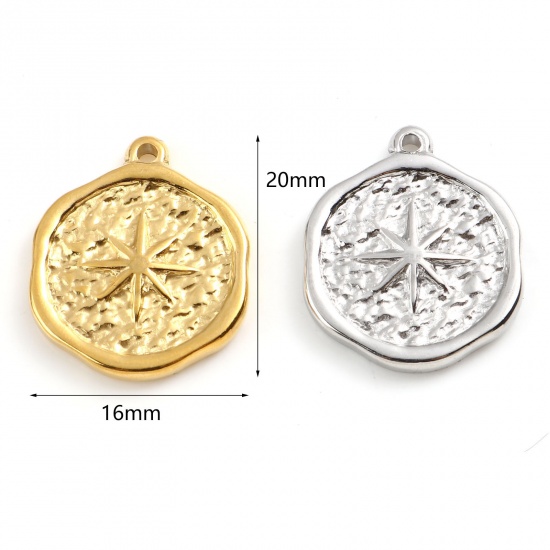 Image de Breloques en Acier Inoxydable Galaxie Rond Multicolore Etoile 20mm x 16mm , 1 Pièce
