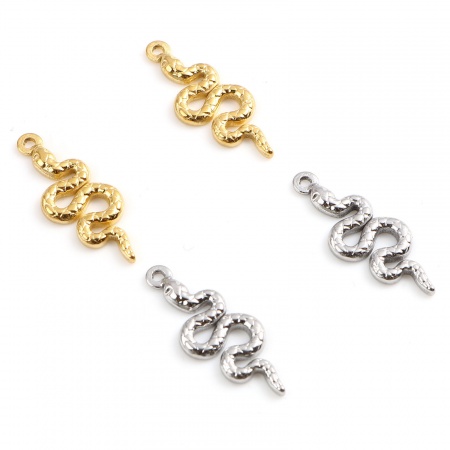 Breloques en Acier Inoxydable Serpent Multicolore 20mm x 8mm , 1 Pièce