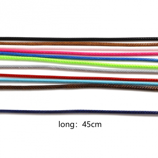 Изображение Корейский Воск + Полиэстер Плетеные Шнуровое Ожерелье - Шнур Разноцветный 45см длина, 20 ШТ