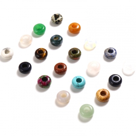 Gemma Perline Multicolore Tondo 10mm Dia., Foro:Circa 4.1mm, 2 Pz