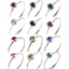 Picture of Stainless Steel Birthstone Unadjustable Rings Silver Tone Circle Ring Multicolor Rhinestone 17.3mm(US Size 7), 1 Piece