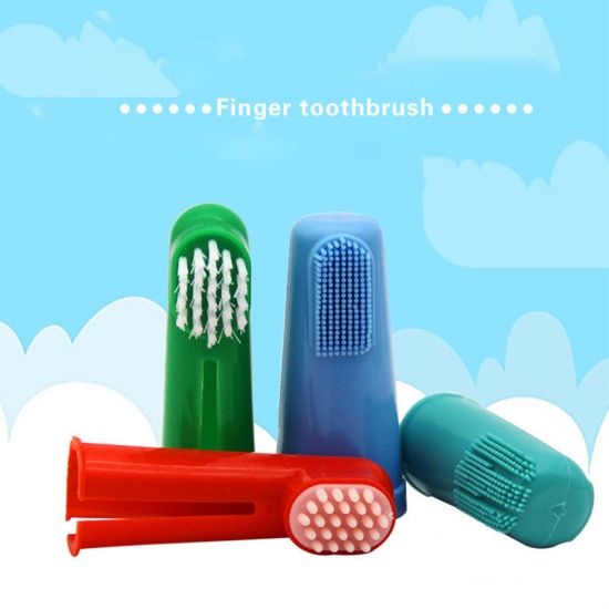 Immagine di TPR Pet Fingerbrush Toothbrush For Cats Dogs Teeth Cleaning Dental Care