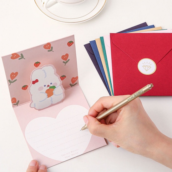 Immagine di Cartoon Cute Birthday Gift Festival Wishes Folding 3D Greeting Card Kit